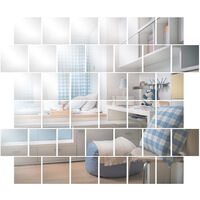 Shappy Adhesivo de espejo de pared extraíble para decoración del hogar,  sala de estar, dormitorio, 0.6-5.3 in, 32 piezas (plateado) : Herramientas  y Mejoras del Hogar 