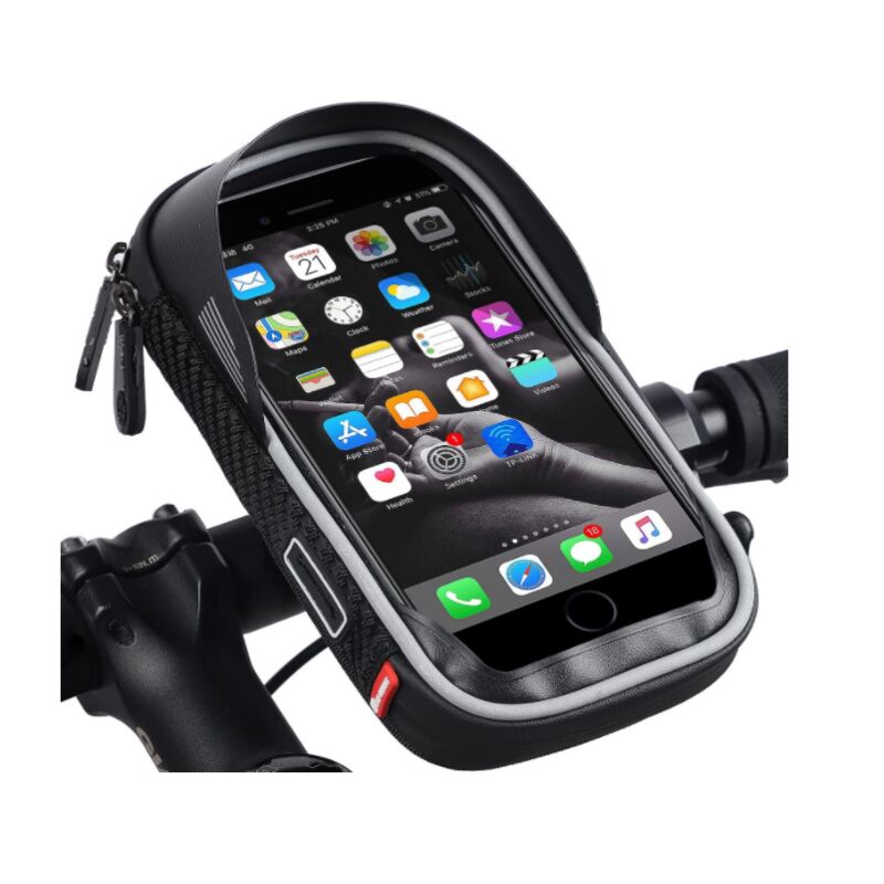 Sacoche de fixation pour téléphone de vélo, sacoche de guidon étanche pour  cadre avant avec support d'écran tactile pour téléphones portables iPhone  Android 6,5, accessoires de vélo pour vélos adultes 