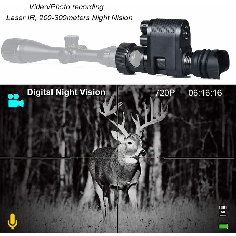 Monoculaire De Vision Nocturne Numérique Avec Monture De Casque Lunettes De  Vision Infrarouge HD Lunettes De Visée Pour La Chasse Forêt Observer Du  250,94 €