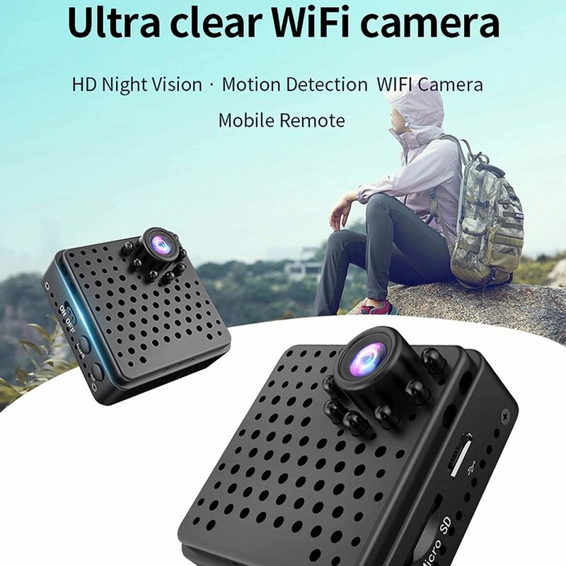 FiveSky W8 Mini Camera Espion sans Fil HD 1080P Spy Caméra de Surveillance  WiFi avec Vision Nocturne et Detecteur, Video Sécurité Bébé Hidden  Interieur/Exterieur, Black : : High-tech