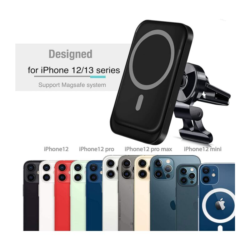 Support magnétique téléphone Portable - pour Voiture - Compatible avec  MagSafe et iPhone 12 - Rotation à 360 ° - pour iPhone 13/13Pro/13Pro  Max/Mini : : Autres