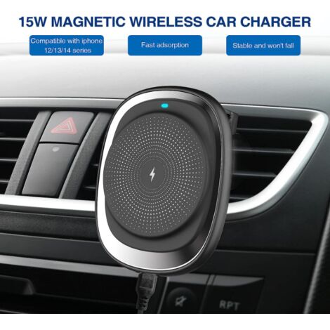 Auto Chargeur de voiture sans fil 15W Charge Rapide 360° Rotation