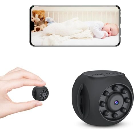 Mini caméra Espion, Mini Camera Espion sans Fil, 1080p Full HD Caméra de  Surveillance Magnétique avec Vision Nocturne pour la Maison Intérieur (Noir)