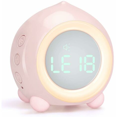 Réveil numérique pour enfants, réveil LED pour chambre à coucher avec  simulateur de lever de soleil et veilleuse alimenté par secteur, horloge de  chevet rechargeable 