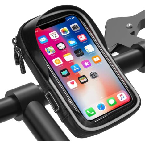 Sacoche étanche pour support de téléphone de vélo, pochette universelle pour  guidon arrière de vélo avec cadre résistant à l'eau Transparent tactile à  360 degrés rotatif pour smartphone de moins de 6