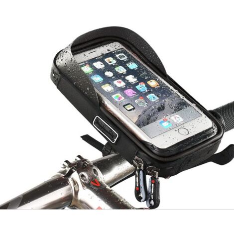 Sac de support de téléphone pour vélo grande capacité TPU écran tactile  trou pour casque vélo support de téléphone pochette de tube supérieur