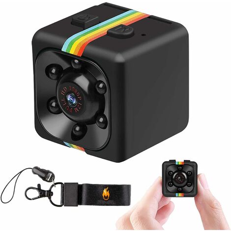 Mini caméra espion sans fil, caméra de surveillance de sécurité HD 1080p  avec vision nocturne, détection de mouvement pour la maison, la voiture, le  drone, le bureau ou l'extérieur - noir