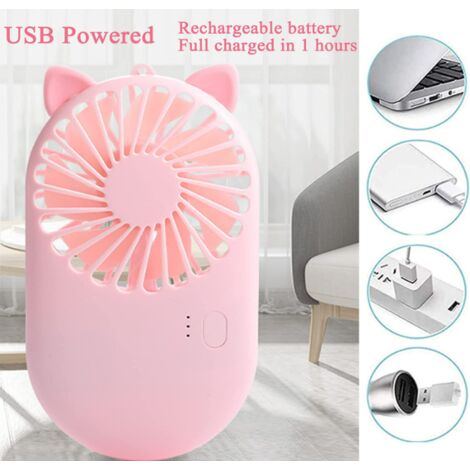 Ventilateur de poche Mini ventilateur Puissant Petit ventilateur personnel  portable Vitesse réglable Usb rechargeable