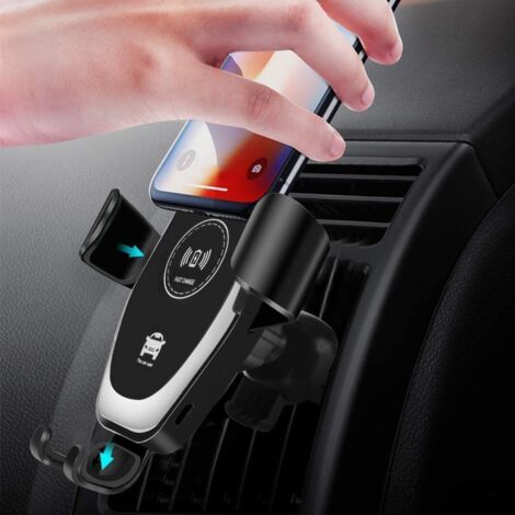 Support Telephone Voiture, Accessoire Voiture, Qi Fast Chargeur Voiture  (noir)-BISBISOUS