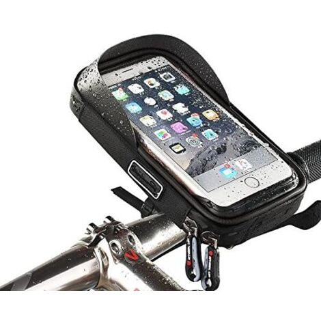 Sacoche de guidon de vélo, pochette universelle étanche pour téléphone  portable de vélo, berceau de support de téléphone de vélo (noir)-BISBISOUS