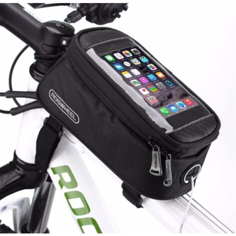Sacoche de guidon de vélo étanche à dégagement rapide 1L support de  téléphone pour tube supérieur de vélo avec écran tactile pour vélo de route  de montagne (noir)-BISBISOUS
