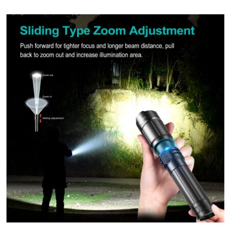 Lampe Torche LED, Lampe de Poche Tactique UV, 500 Lumens Puissante, 4 Modes  Zoomable, 350m de Distance - Torches - Achat & prix