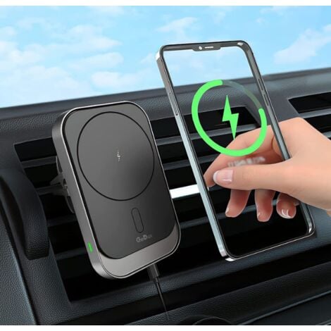 Chargeur de voiture magnétique sans fil pour Android IOS, compatible avec  le chargeur de voiture MagSafe(