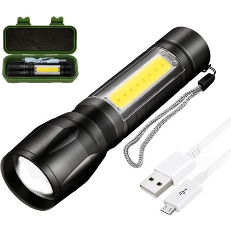 Lampe Torche LED, Mini Torches 150 Lumens Super Lumineux, 3 Modes Focus  Zoomable Lampe de Poche