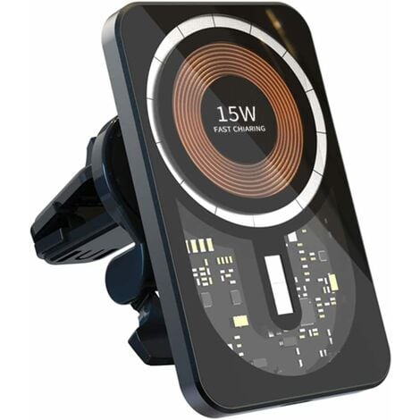 chargeur sans fil voiture chargeur de voiture à charge rapide Qi 15 W  compatible avec MagSafe