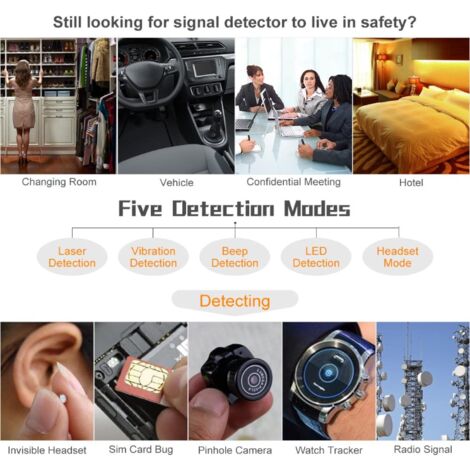 Détecteur de signal RF de bogue de caméra anti-espion, traqueur