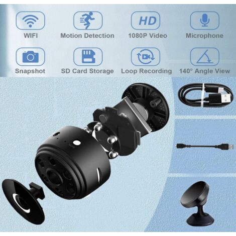 Mini caméra espion sans fil 1080P Full HD avec audio et vidéo 2023