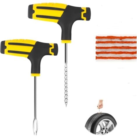 Kit d'outils de réparation de pneus de voiture avec bandes en caoutchouc,  bandes de réparation