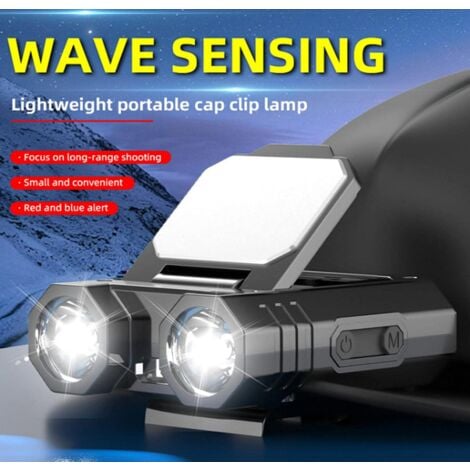 Mini lampe frontale LED à Clip, chapeau étanche Ultra lumineux