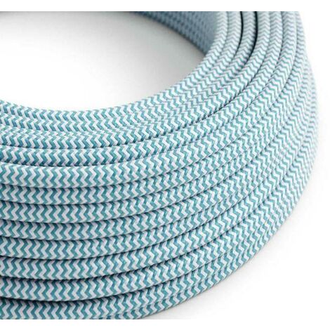 Creative-cables seideneffekt-textilkabel blau-cyan und optisch weiß rz11 2x0.75mm -xz2rz11