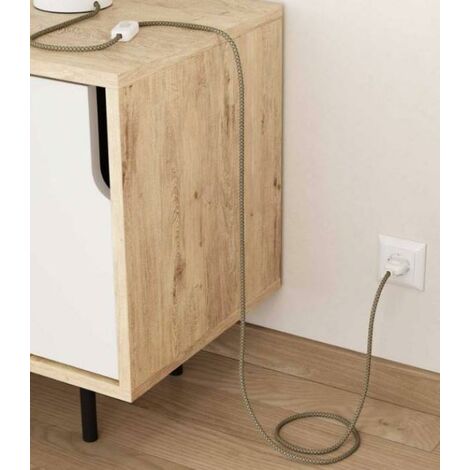 Creative Cables Textilkabel Rund – 5 Meter, Honig-anthrazit Bifarbig, 2x0.75 Mm², Aus Baumwolle