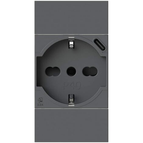 Bticino Living Now Zweipolige und Schuko-Steckdose mit USB 3.0A 4B.KG.P40.USB