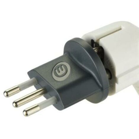 Electraline fester adapter von deutschem stecker 16a auf italienischen stecker 10a grau- 70035
