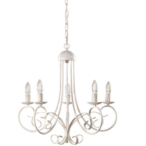 Kronleuchter 5 lichter dkl italia pompei 5x6w altweiß - dkl4885/5