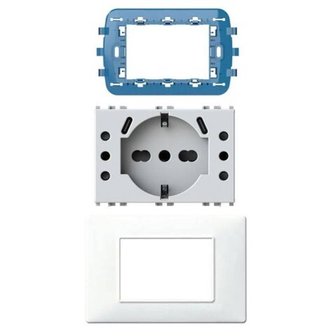Bitappo Steckdose Kompatibel Mit VIMAR PLANA – Modular, Mit Integriertem Abisolierer, In Weiß