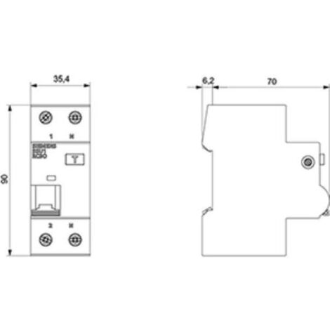 ETTROIT Disjoncteur différentiel 1P N 16A 6kA 30mA 220V occupe 2 modules DIN Ettroit JX271661