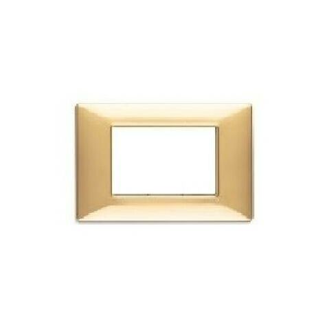 Placca plan 3 module technopolymer colour gold gloss 14653.24