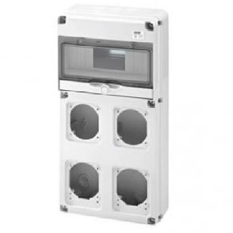 Gewiss 10-Modul-Schaltschrank mit 4 Flanschen für Industriesteckdosen GW68003N