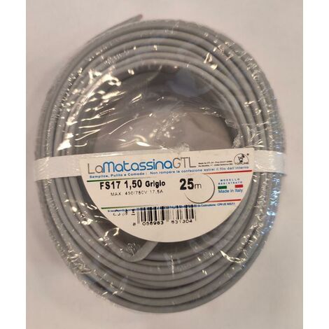 ELECTRALINE 60101015B Câble d'installation HO7V-U bleu - 1 x 1,5 mm² - 10 m