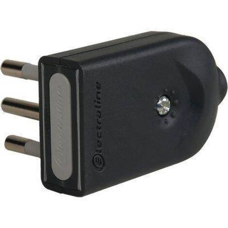 Electraline 10a 2p+e schwenkbarer stecker schwarz - 71002