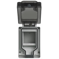 VIMAR IP66 Wasserdichtes Wandgehäuse Mit Stecker – 2 Module, Für Eikon, Arke & Plana Serien, Ideal Für Industrie & Feuchte Umgebungen