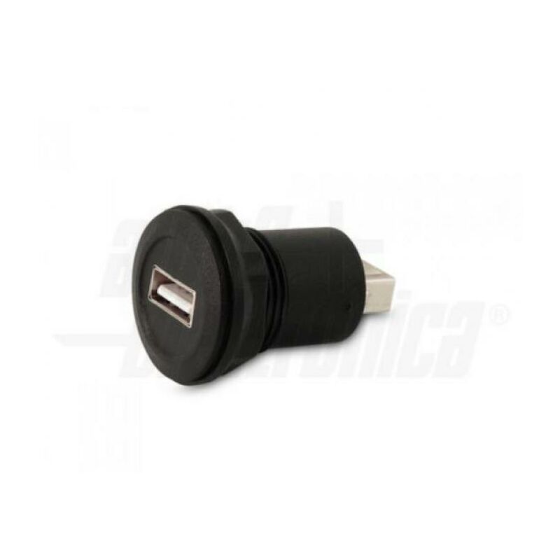 Alpha electronic usb passthrough socket diÁmetro 22mm negro 64-527/1np