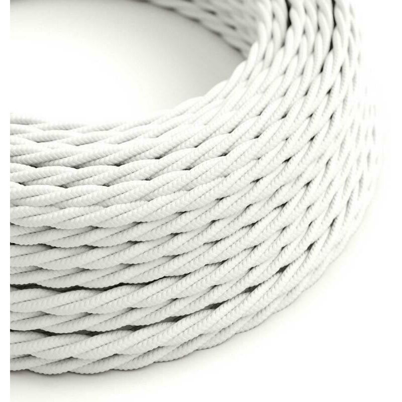 Cable trenzado textil 3x2,5 Blanco