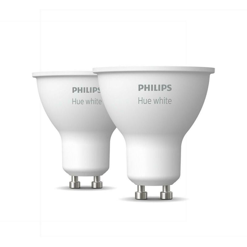 Philips hue 2 bombillas gu10 5.2w luz blanca cÁlida 929001953502 62931100