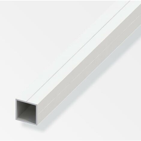 Alfer tubo cuadrado aluminio 23,5x1,5mm longitud 1m efecto blanco - 21210