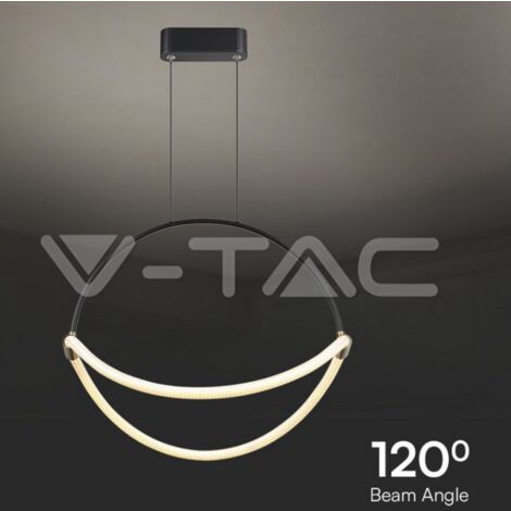 V-tac suspensión led 16w 3000k negro vt-10125 - 23436