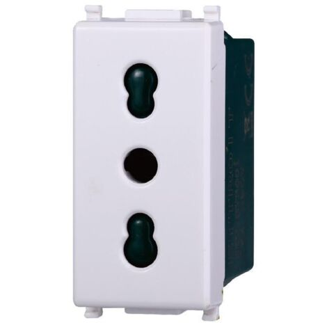 Ettroit starlight compatible vimar plana 2p+e 16a toma de dos vías blanco - ev2001