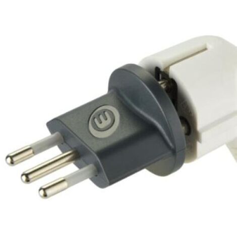 Adaptador fijo electraline de enchufe alemán 16a a enchufe italiano 10a gris- 70035