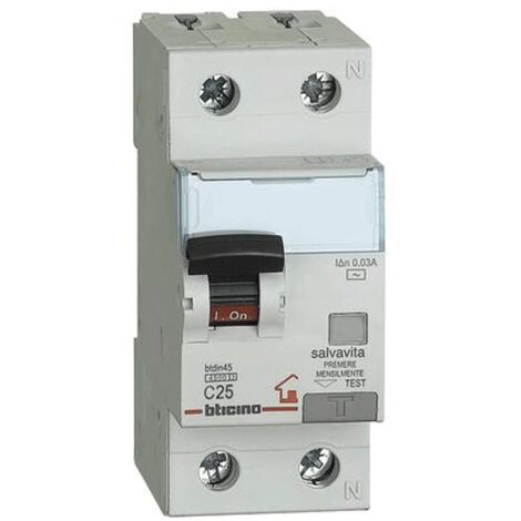 Bticino magnetotérmico diferencial 25A 1P+N 4,5KA GC8813AC25