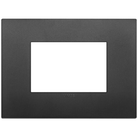 Placa Vimar Arke 3 módulos clásico negro 19653.71