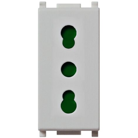 Vimar Plana 2P+E 16A toma de corriente tipo P17/11 250V IP20 Plata 14203.SL