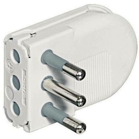 Enchufe volante macho 10A, 250V, 2P+T, blanco - CELECTRICA