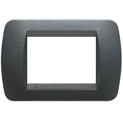 Bticino Living International placa 3 módulos acero oscuro L4803PA