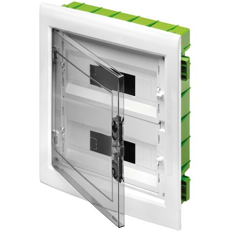 Cuadro de distribución empotrado Gewiss 24 módulos (12X2) con puerta ahumada IP40 GW40606PM