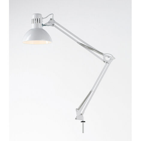 Lámpara de sobremesa orientable de 60 w morsetto attacco e27 white color 4025b