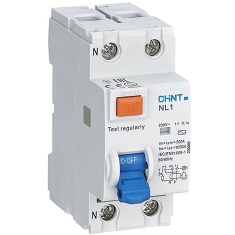 Diferencial bipolar 2P 6kA NL-1-2 de Chint Electric  63A - 30 MA